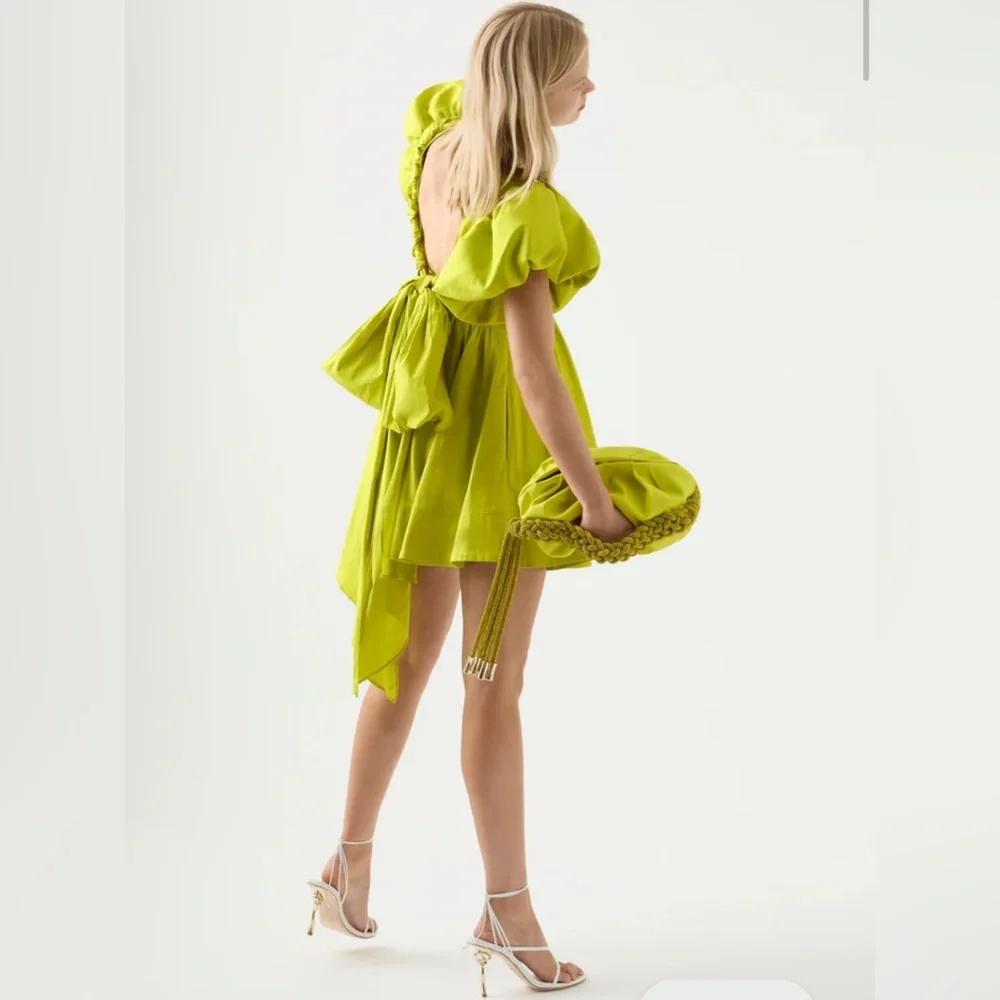 Aje Lime Green Puff Sleeve Dress - Picture 5 of 7